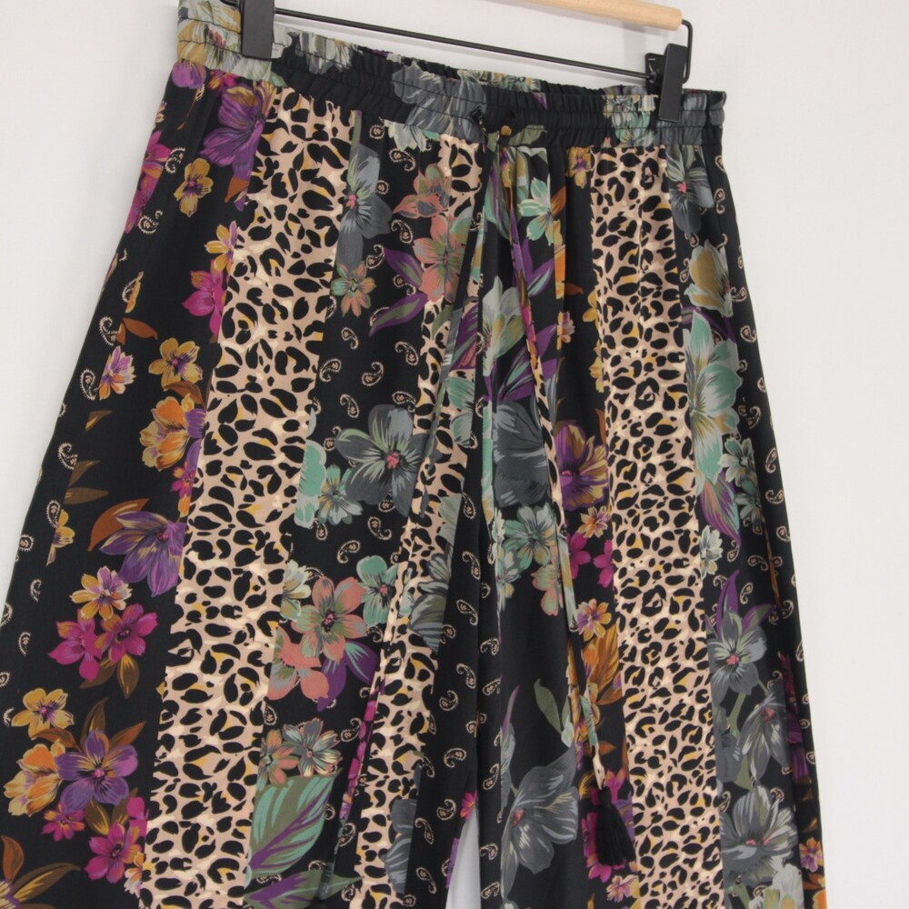 Johnny Was Jade Lioness Pants Womens 6 Multicolor Mixed Print Silk Wide Leg - Picture 4 of 10